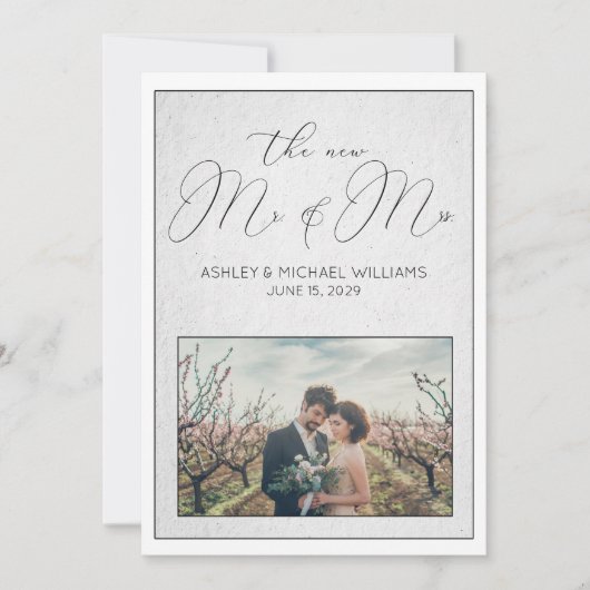 LUXE CALLIGRAFIE | Nieuwe Mr. & Mrs. Ontvangst Kaart (Voorkant)