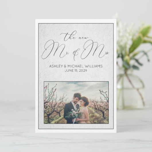 LUXE CALLIGRAFIE | Nieuwe Mr. & Mrs. Ontvangst Kaart (Staand voorkant)