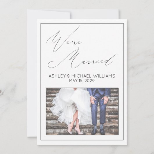 LUXE CALLIGRAFIE | Onze Huwelijksontvangst Kaart (Voorkant)