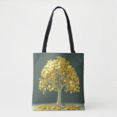 Luxe Canvas tas Gestileerde Geldboom met Gouden Mu (Voorkant)