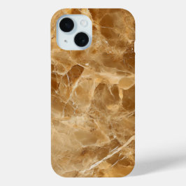 Luxe Caramel Marmer Hoestelletje iPhone 15 Case