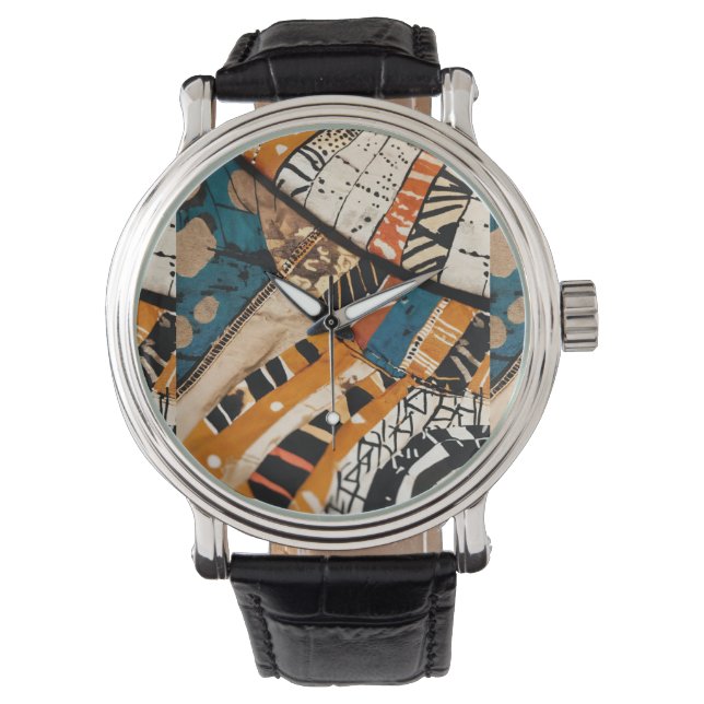 Luxe Caribisch veelkleurig ontwerp Horloge (Voorkant)