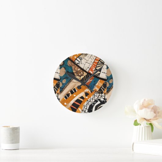 Luxe Caribisch veelkleurig ontwerp Ronde Klok (Huis)