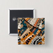 Luxe Caribisch veelkleurig ontwerp Vierkante Button 5,1 Cm (Voorkant /achterkant)
