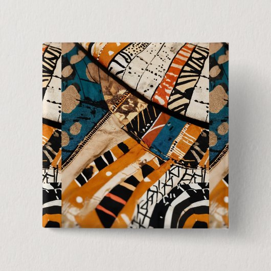 Luxe Caribisch veelkleurig ontwerp Vierkante Button 5,1 Cm (Voorkant)