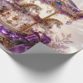 Luxe Carrousel Paarse Kerst Inpakpapier (Hoek)