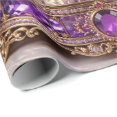 Luxe Carrousel Paarse Kerst Inpakpapier (Rol Hoek)