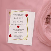 Luxe Casino Las Vegas Poker Gouden Trouwring Acryl Uitnodigingen