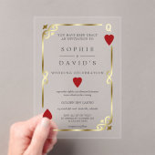 Luxe Casino Las Vegas Poker Gouden Trouwring Acryl Uitnodigingen (Insitu (Draagbaar))