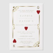 Luxe Casino Las Vegas Poker Wedding Vellum Uitnodigingen (Voorkant)