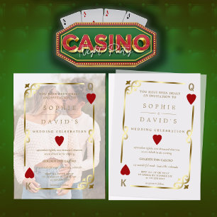 Luxe Casino Las Vegas Poker Wedding Vellum Uitnodigingen