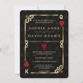 Luxe Casino Nacht Las Vegas Poker Huwelijk Kaart (Voorkant)