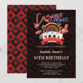 Luxe Casino Nacht Vegas 30e Verjaardagsfeest Kaart (Voorkant / Achterkant)