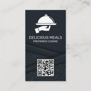 Luxe catering service   Abstract paneel   QR-code Visitekaartje