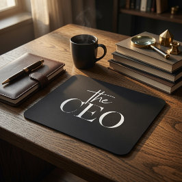 Luxe CEO Modern Minimaal Zwart Kantoor Muismat