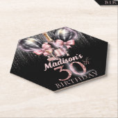 Luxe Champagne 30e verjaardag gepersonaliseerd Kartonnen Onderzetters (Schuin)