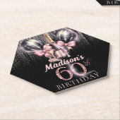 Luxe Champagne 60e verjaardag gepersonaliseerd Kartonnen Onderzetters (Schuin)