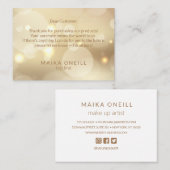 Luxe Champagne Bokeh dank u voor uw aankoop Visitekaartje (Voorkant / Achterkant)