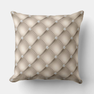 Luxe Champagne Diamant Geborduurd Patroon Kussen