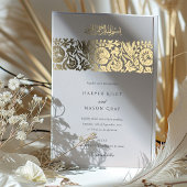 Luxe Champagne en Gold Foil Islamitische bruiloft Folie Uitnodiging