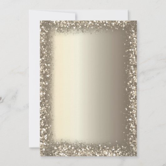 Luxe Champagne Glas Goud Confetti Lijst 16e Kaart (Achterkant)