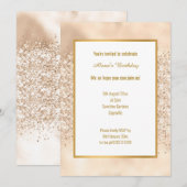 LUXE CHAMPAGNE GLITTER BIRTHDAY KAART (Voorkant / Achterkant)