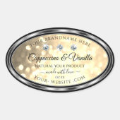 Luxe Champagne Glitter Product Labels Diamanten (Voorkant)