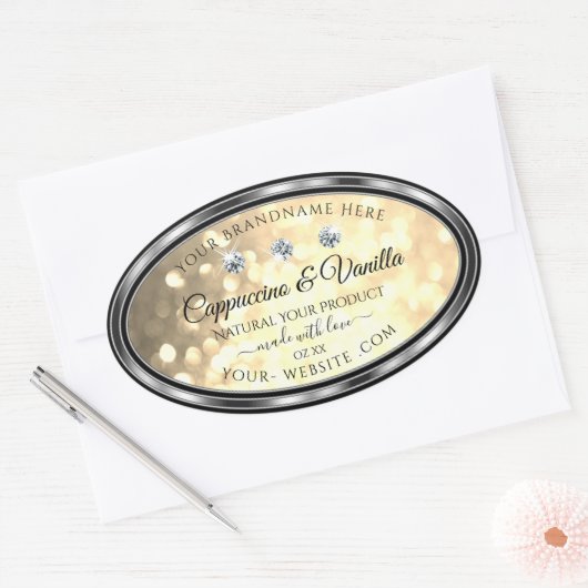 Luxe Champagne Glitter Product Labels Diamanten (Envelop)