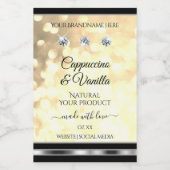 Luxe Champagne Glitter Product Labels Diamanten Voedselcontainer Etiket (Enkel label)