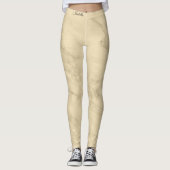 Luxe Champagne Gold Glitter Marble Add Text Leggings (Voorkant)