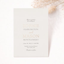 Luxe champagne goud folie trouwuitnodiging