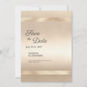 Luxe champagne goud minimalist Save the Date Kaart (Voorkant)