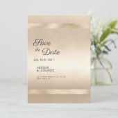 Luxe champagne goud minimalist Save the Date Kaart (Staand voorkant)