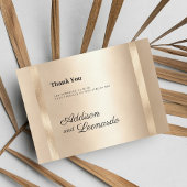 Luxe champagne gouden glam minimalist Dank U Kaart