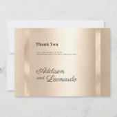 Luxe champagne gouden glam minimalist Dank U Kaart (Voorkant)