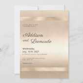 Luxe champagne gouden glam minimalistische bruilof kaart (Voorkant)
