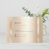 Luxe champagne gouden glam minimalistische RSVP Kaart (Staand voorkant)
