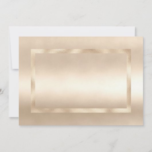 Luxe champagne gouden glam minimalistische RSVP Kaart (Achterkant)