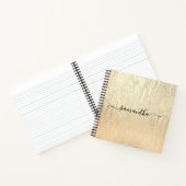 Luxe Champagne Gouden Handtekening Naam Notitieboek (Binnen)