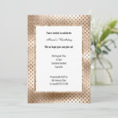 LUXE CHAMPAGNE SEQUIN DENT INVITATION KAART (Staand voorkant)