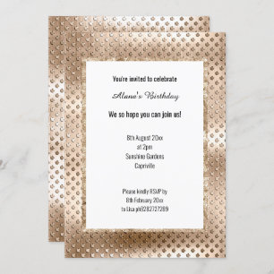 LUXE CHAMPAGNE SEQUIN DENT INVITATION KAART