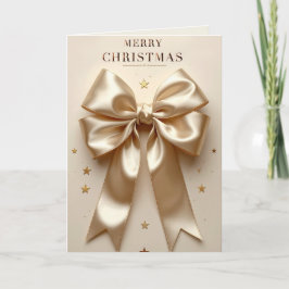 Luxe Champagne Strik Merry Christmas Vakantie Kaart