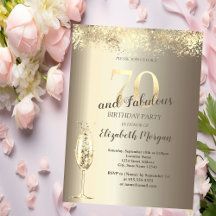 Luxe Champagneglas Gouden Confetti 70e Verjaardag