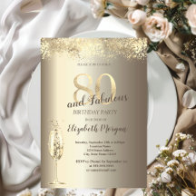 Luxe Champagneglas Gouden Confetti 80ste Verjaarda