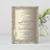 Luxe Champagneglas Gouden Confetti Frame 75ste  Kaart (Staand voorkant)