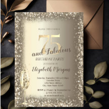 Luxe Champagneglas Gouden Confetti Frame 75ste 