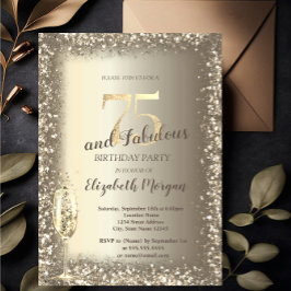 Luxe Champagneglas Gouden Confetti Frame 75ste  Kaart