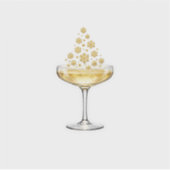 Luxe Champagneglas Gouden Glitter Sticker Kerst (Voorkant)