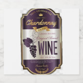 Luxe Chardonnay Wijnlabel Sparkling Wijnetiket (Enkel label)