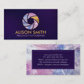 Luxe charoite camera Shutter fotograaf Busine Visitekaartje (Voorkant / Achterkant)